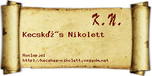 Kecskés Nikolett névjegykártya