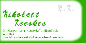 nikolett kecskes business card